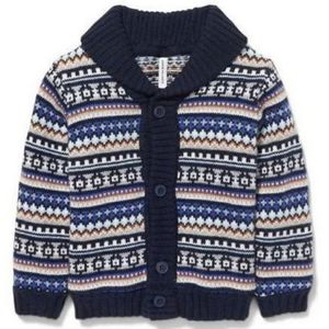Janie and Jack Fair Isle Shawl Cardigan